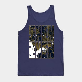 Shenzhen, China City Map Typography - Gold Art Deco Tank Top